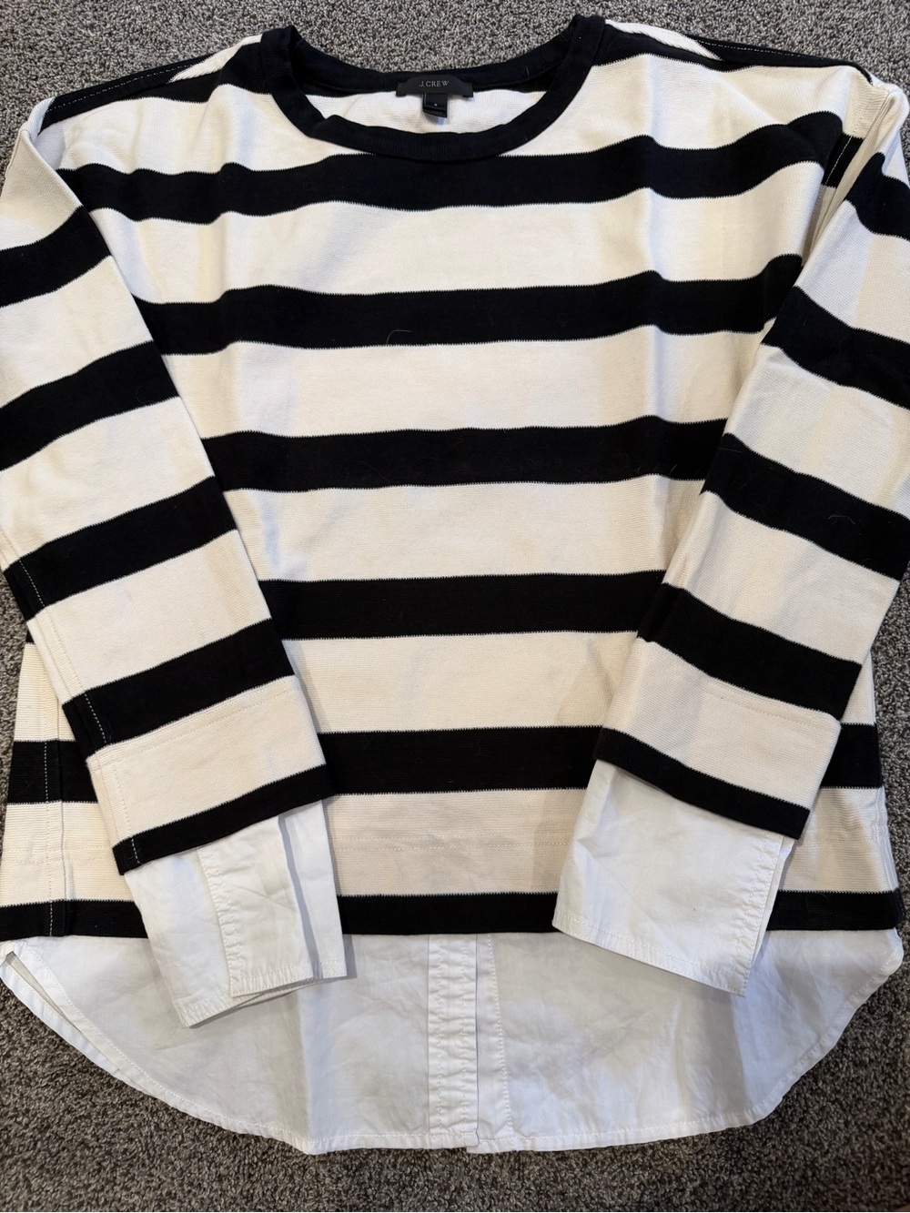J. Crew Striped Layered Sweater
